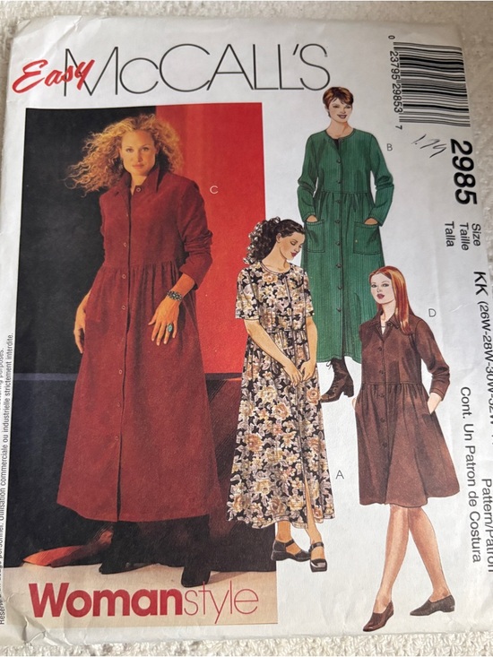 McCall's Other - Easy McCalls Woman Style Pattern 2985 KK for Women’s Dress